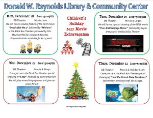 holiday kids programs schedule